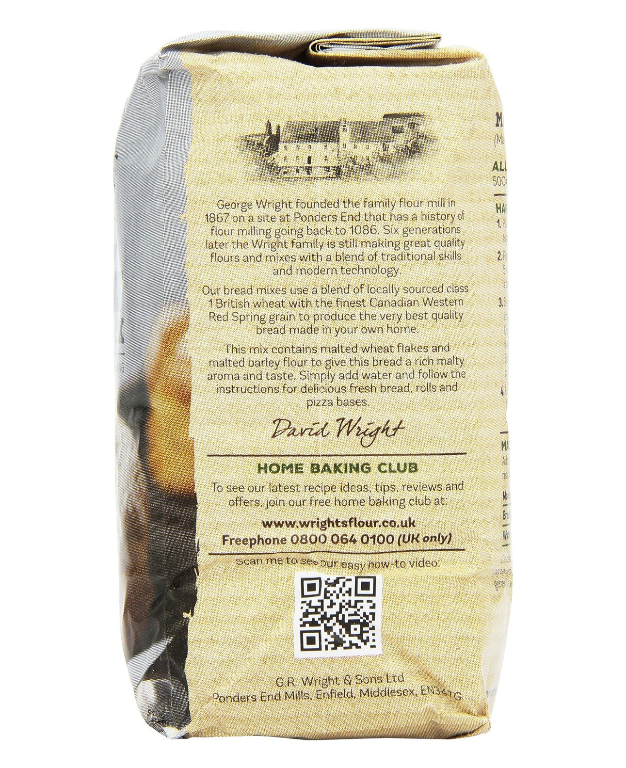 Wrights Baking Malty Brot Mix 500 g (10 Stück)