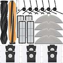24 Stück Zubehör für Dreame D20 Pro Plus Saugroboter, Bestehend Aus 2 Hauptbürste,4 Wischtüchern,4 HEPA Filtern,6 Seitenbürsten,6 Staubbeutel,D20 Pro Plus Ersatzteile