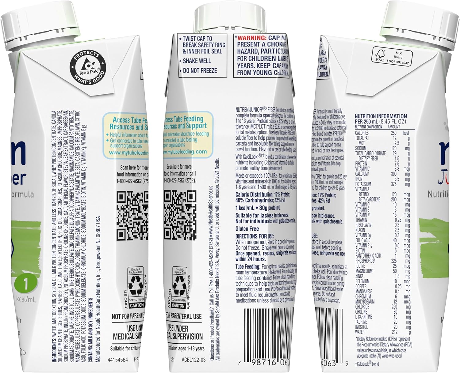 Nutren Junior Fiber Vanilla, 24 Count