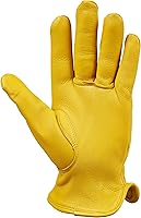 Vista 2 de Guantes de piel de ciervo dorados grandes para hombres Saranac