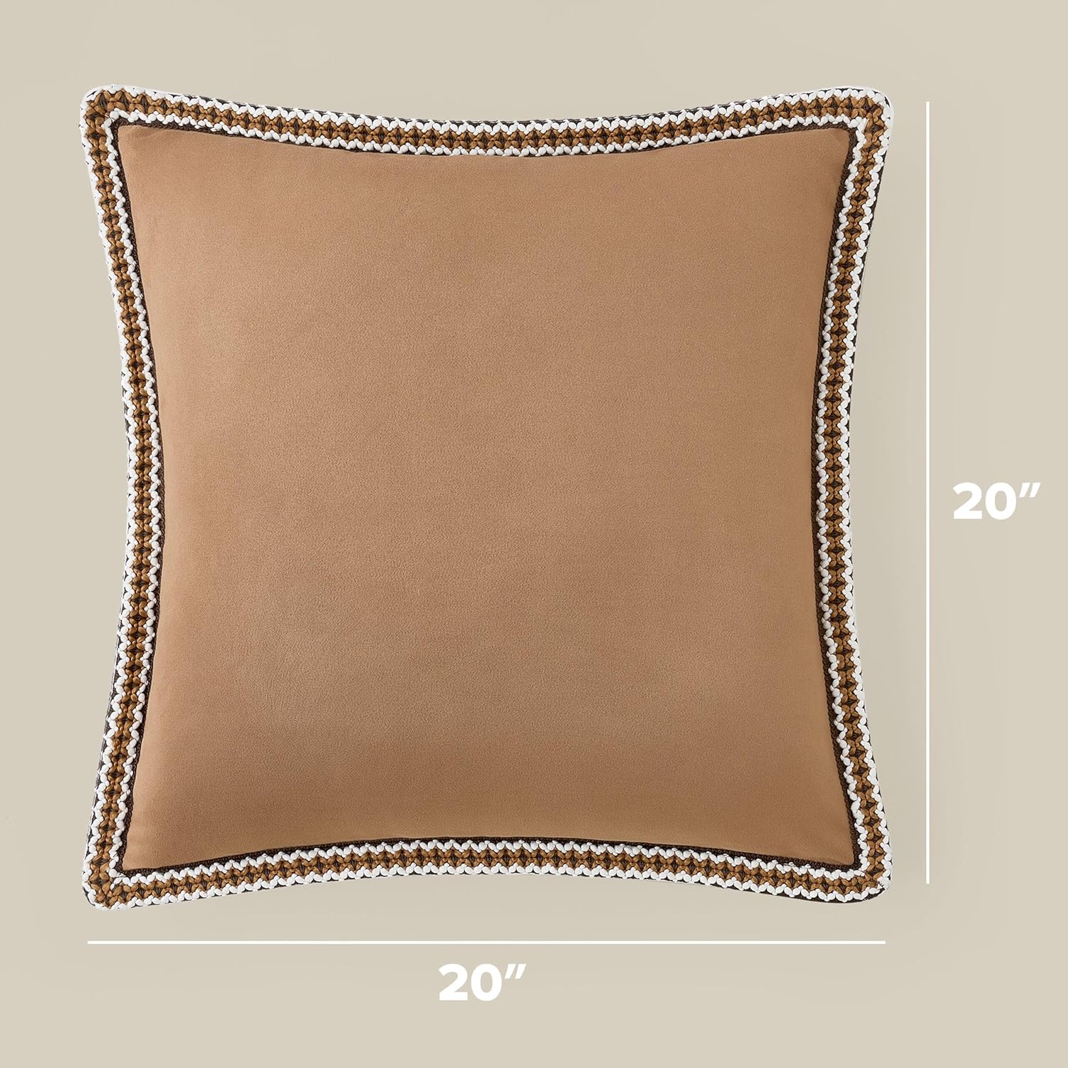 UGG Kirkwood Braid Fleece Decorative Throw Pillow – Soft Plush Accent Pillow with Down-Alternative Insert and Removable Pillow Cover for Home Sofa Living Room Decor, 20x20 (Chestnut)