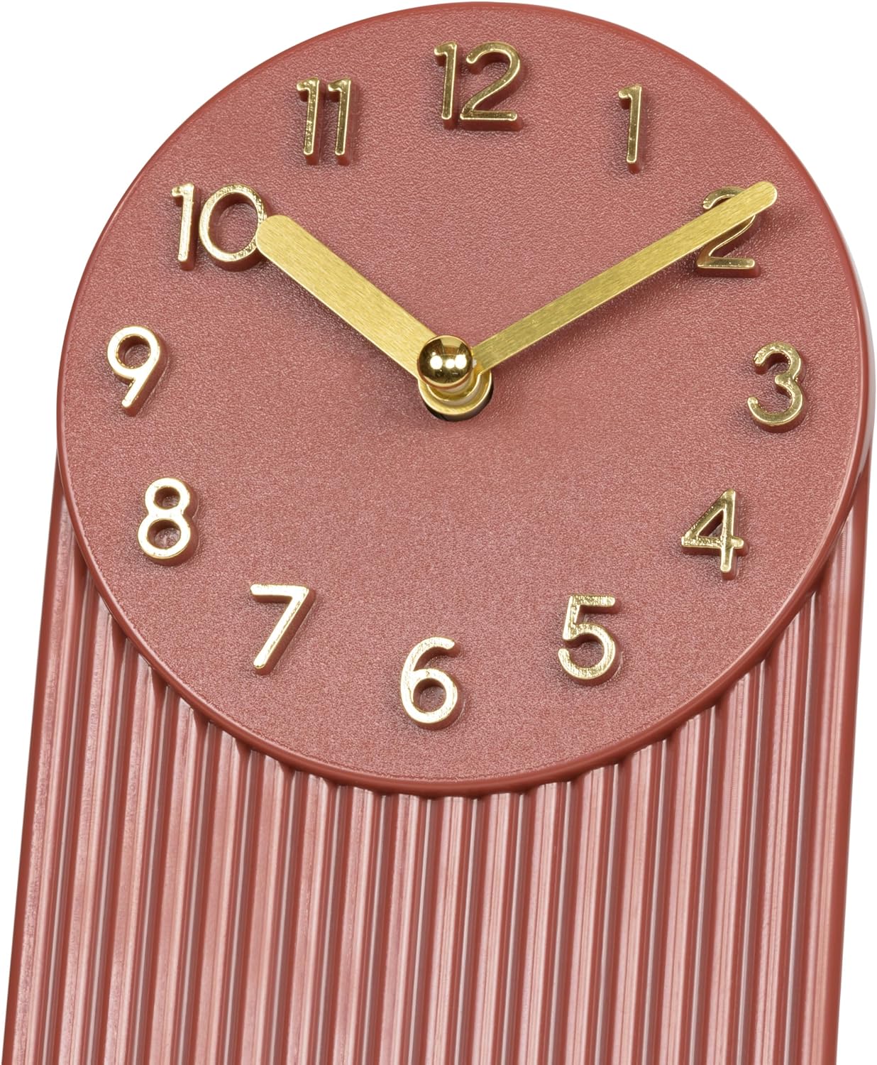 La Crosse Clock 437-3015BR Grooves Quartz Analog Tabletop Clock - Brick Red