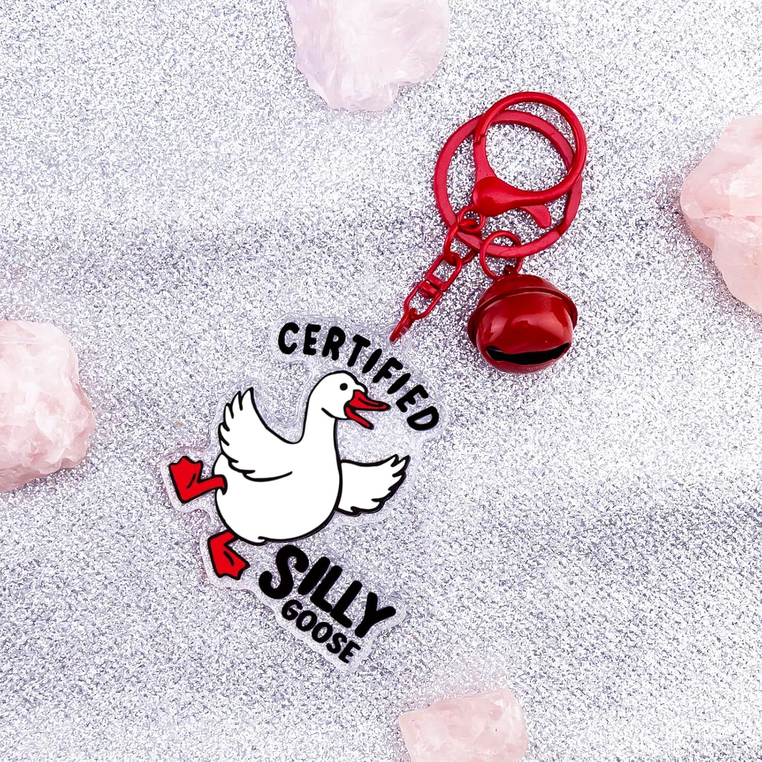 Funny Silly Goose Keychain for Women Teen Girls Goose Decor Women's Novelty Keychains Ideas Silly Goose Birthday Decorations White Elephant Gifts for Adults Gag Gifts for Goose Lovers - Image 5