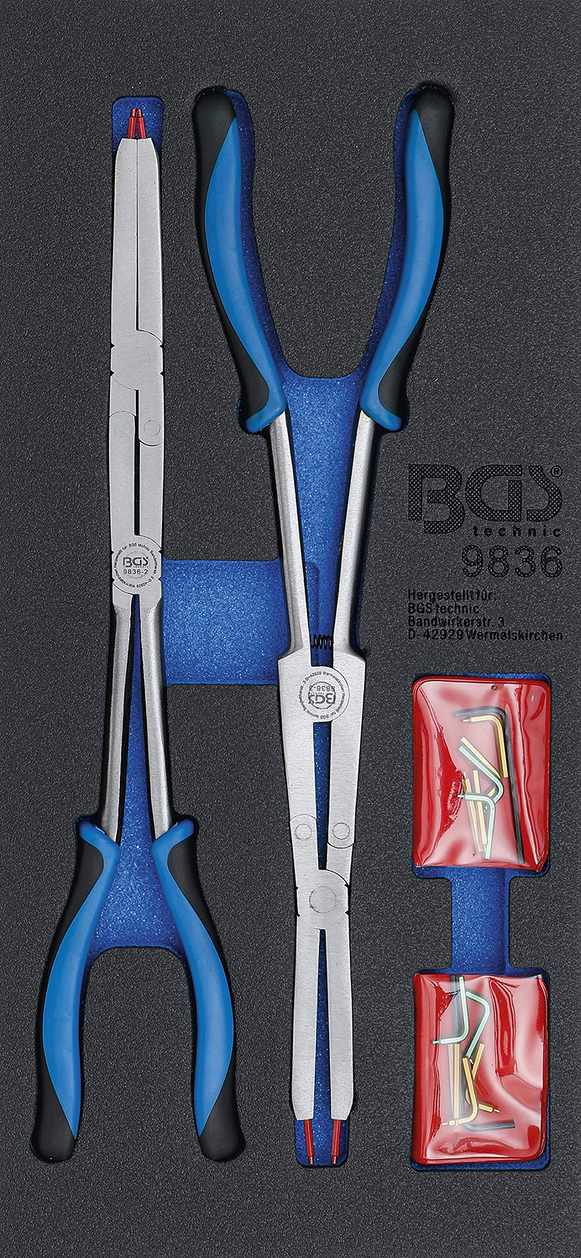 BGS 9836 | Juego de alicates de doble articulación | puntas intercambiables | 345 mm