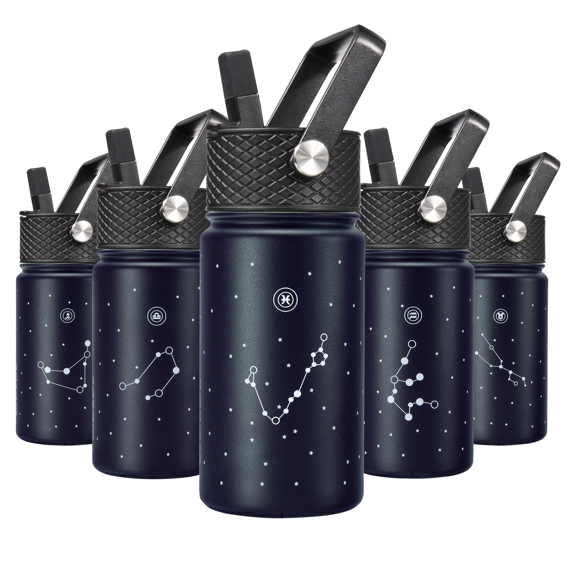 BJPKPK Insulated Water Bottle, 15oz Stainless Steel with Straw Lid