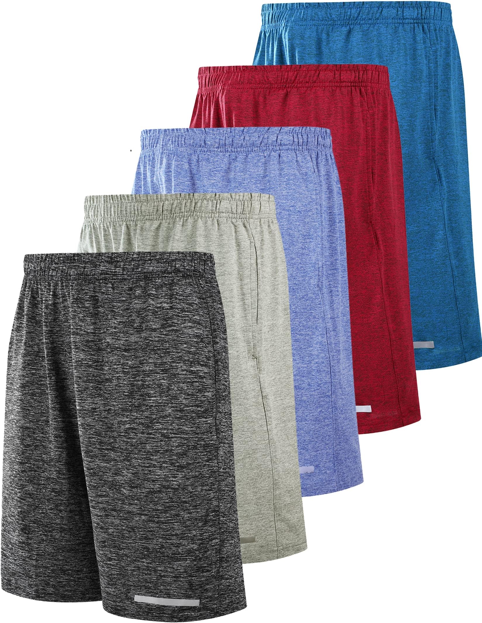 Liberty Imports5 Pack Big Boys Youth Athletic Mesh Basketball Shorts with Pockets Quick Dry Activewear