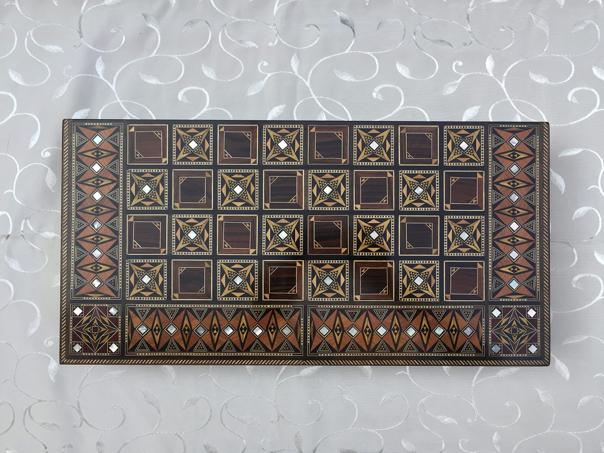 Elessar 50 x 50 cm in legno Backgammon Tavla/Gioco di scacchi/DAMA, Tavla Brett BK 504 con 30 pietre backgammon in legno, per 2 giocatori a partire dagli 8 anni in su