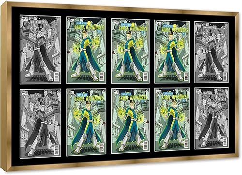 Miniatura 6 de Marco de cómic negro mate para cómics publicado entre 1986 y el día de hoy (marco de madera maciza de cómic de la edad plateada) hecho para exhibir