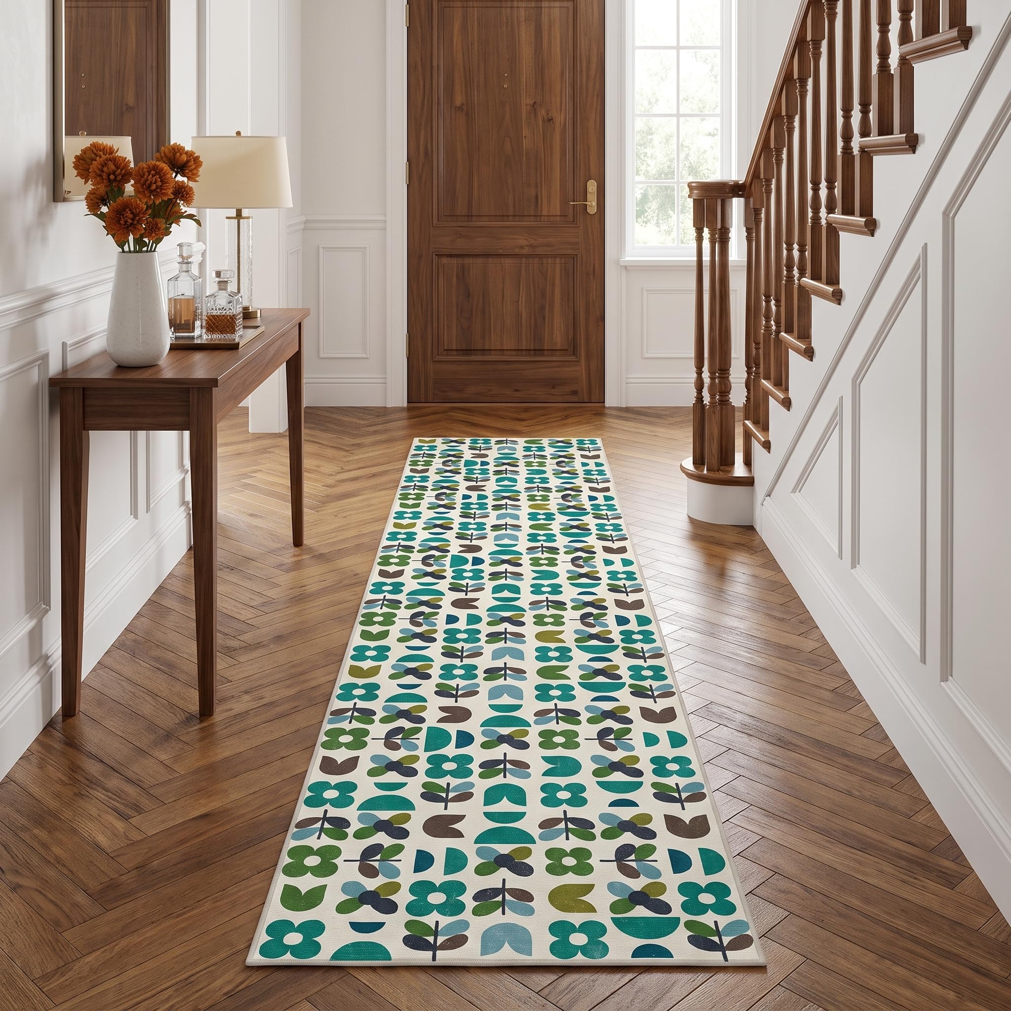 Decoranddecor Modern Washable Hallway Runner Rug 60x240cm Non-Slip