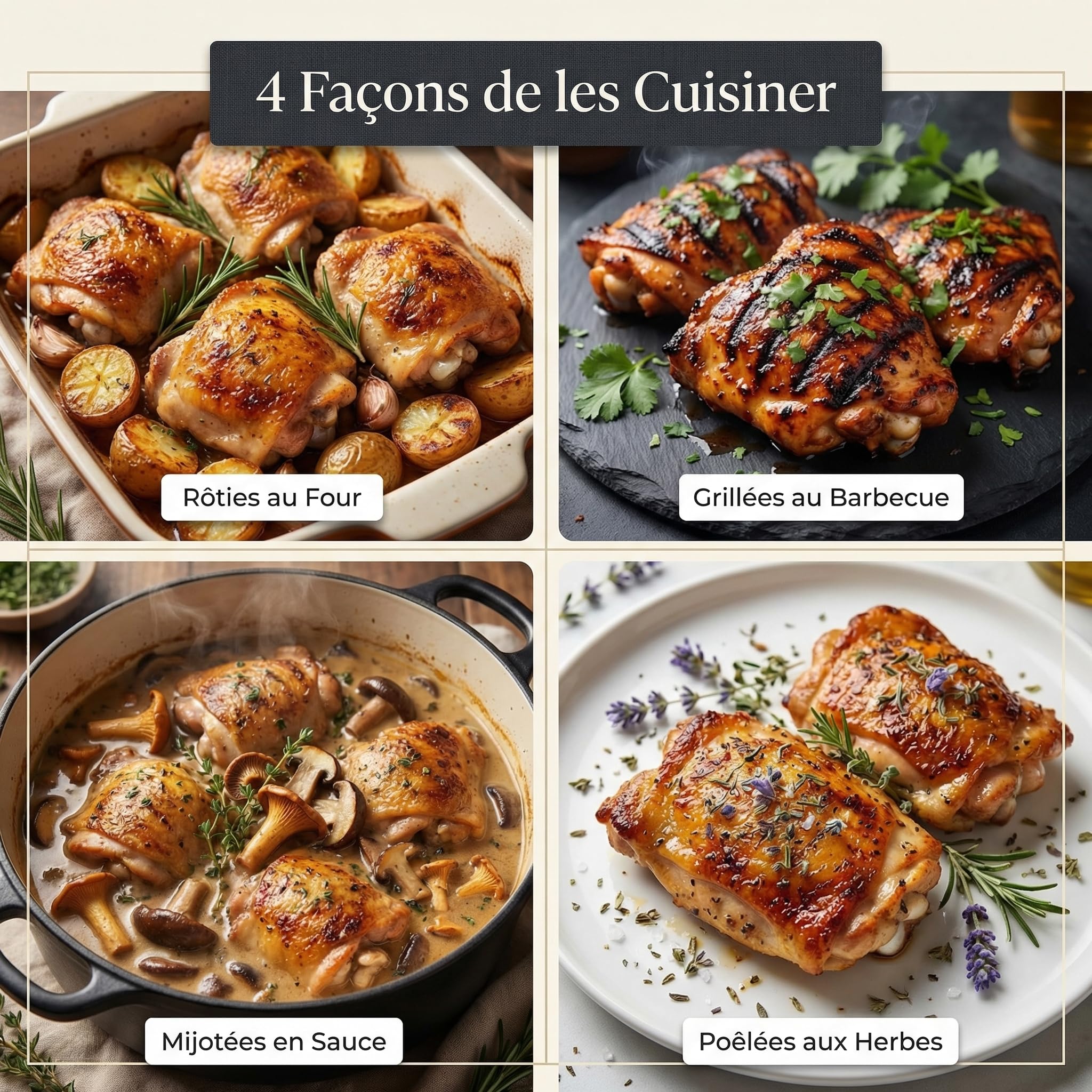 Lot de 6 Cuisses de poulet fermier 3x2 soit env 1800g