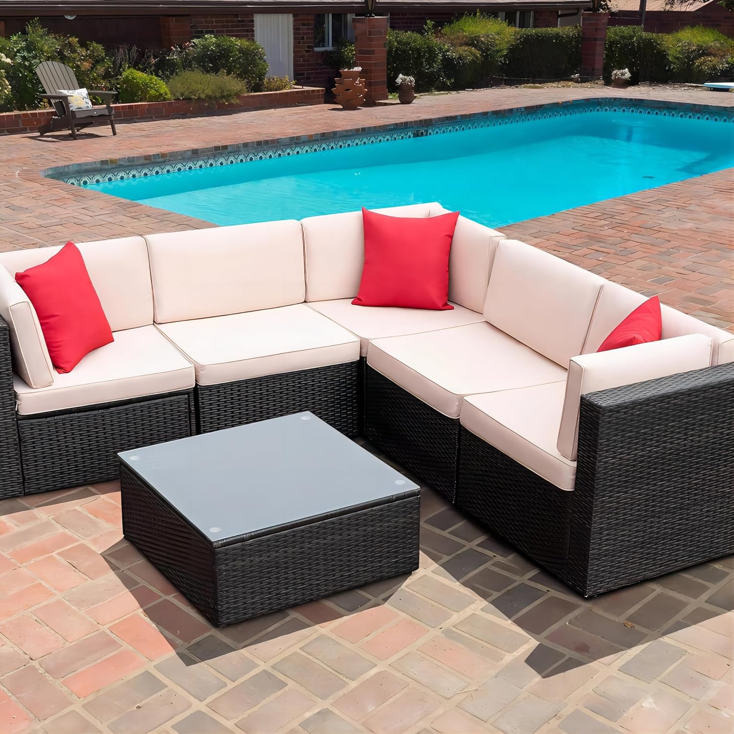 Greesum Patio Furniture Sets Piece Outdoor Wicker Liberia Ubuy