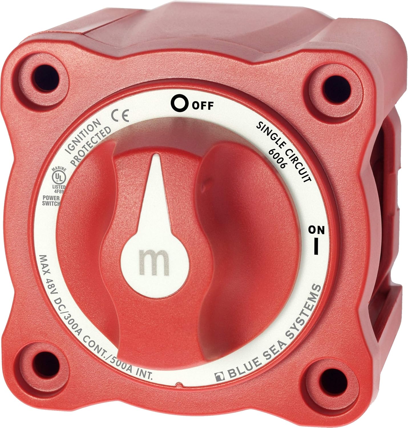 Blue Sea Systems Battery Switch m-Series series ON/OFF with Knob, 6006300