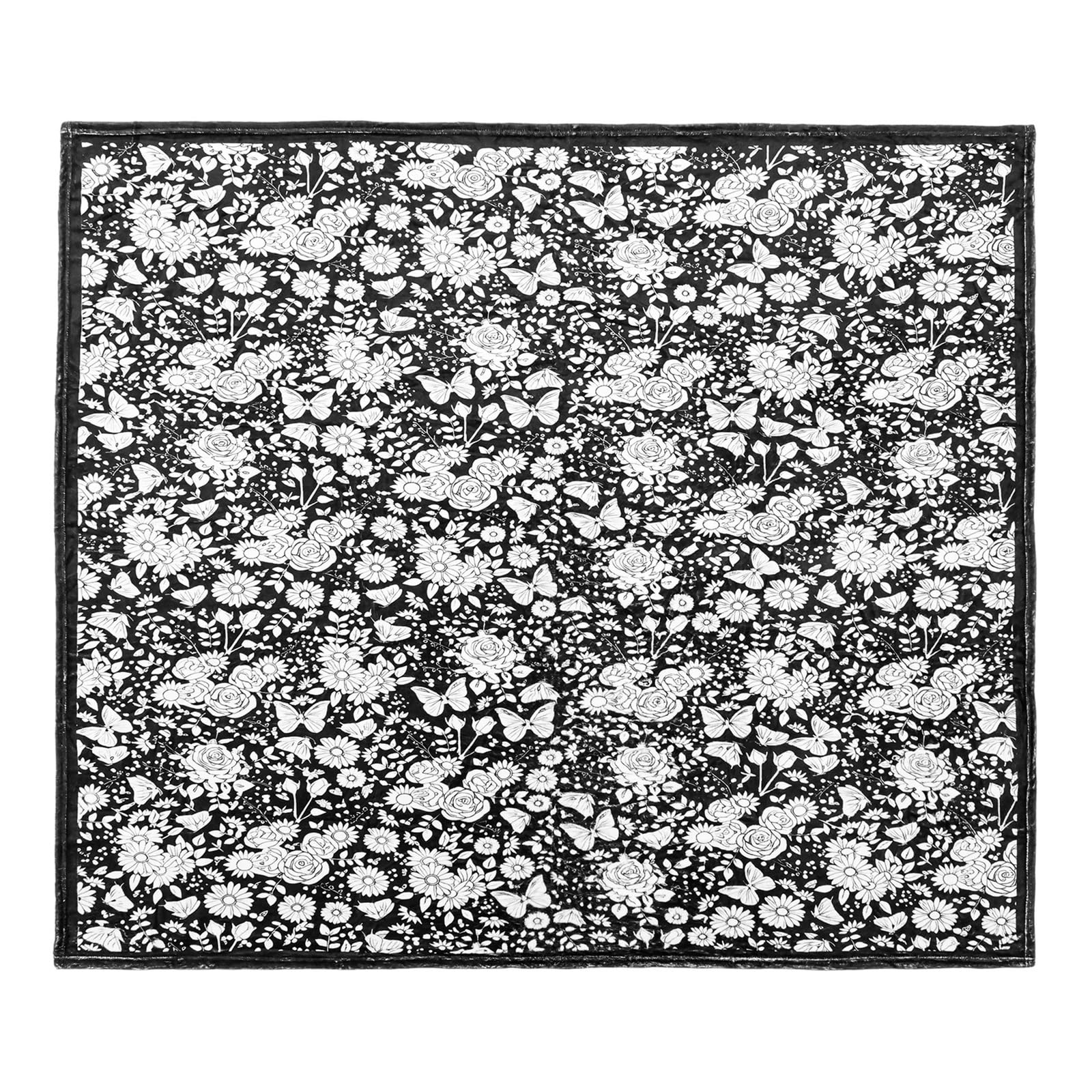 Eixovhira diy coloring blanket DIY Coloring Blanket with 12 Color Markers Soft(Flowers)