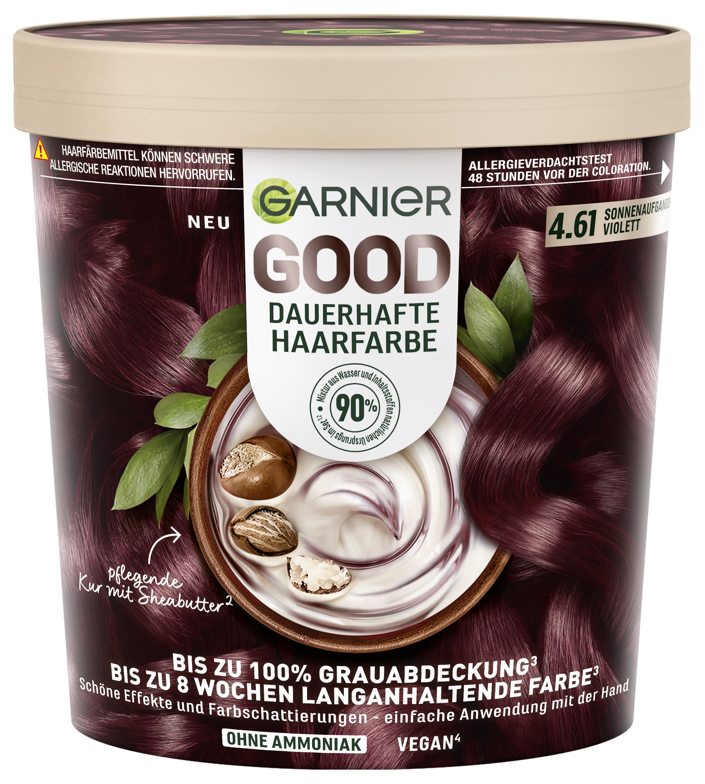 Garnier GOOD trwała farba do włosów 4.61 wschód słońca – koloryzacja bez amoniaku, do 100% pokrycia siwschodu, 1 szt.