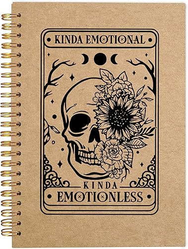 Miniatura 10 de The Overthinker - Cuaderno de cartas del tarot, diario gótico de calavera gótica, diario de bruja, suministros de oficina góticos, cuaderno