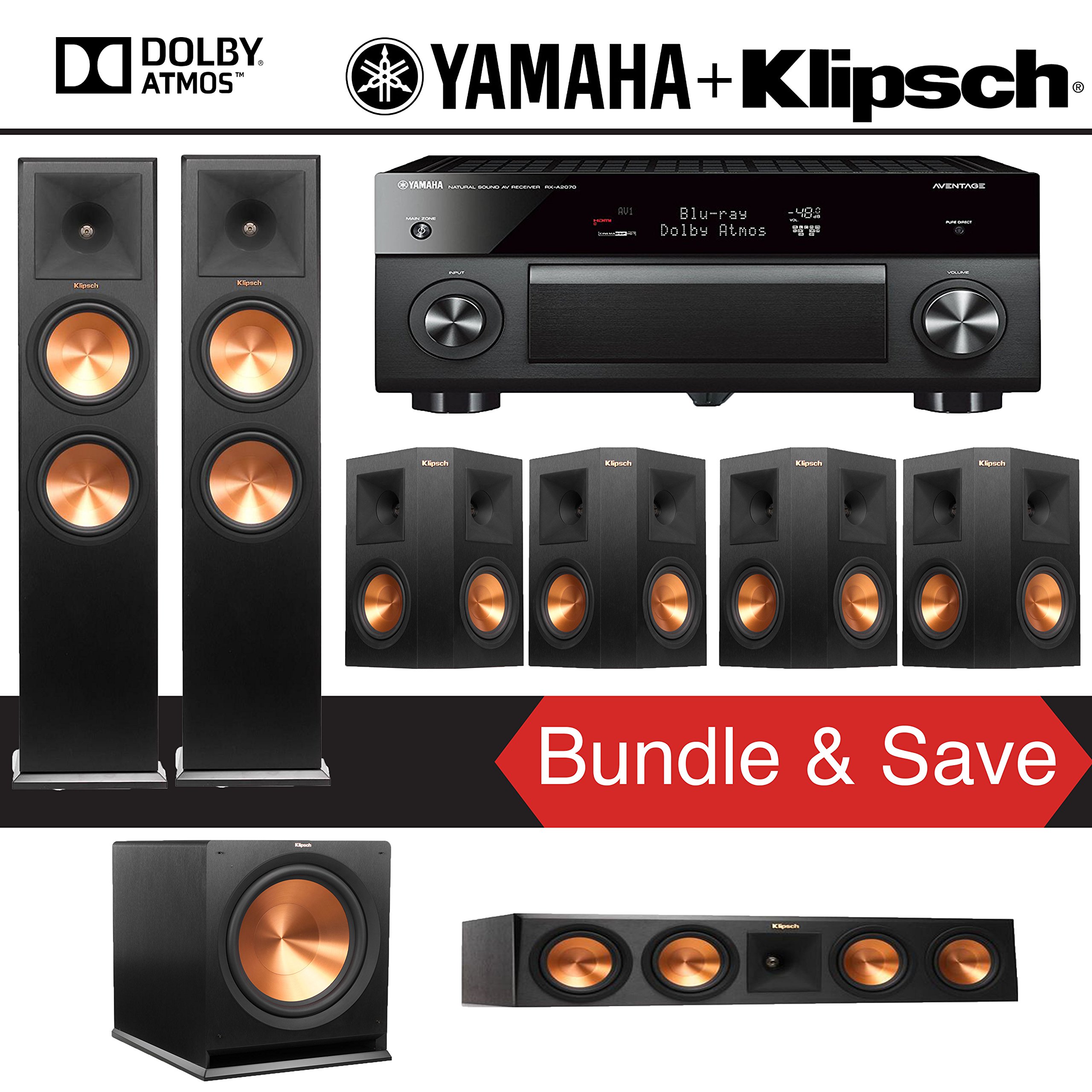 Buy Klipsch RP280FA 7.1Ch Reference Premiere Dolby Atmos Home Theater System with Yamaha