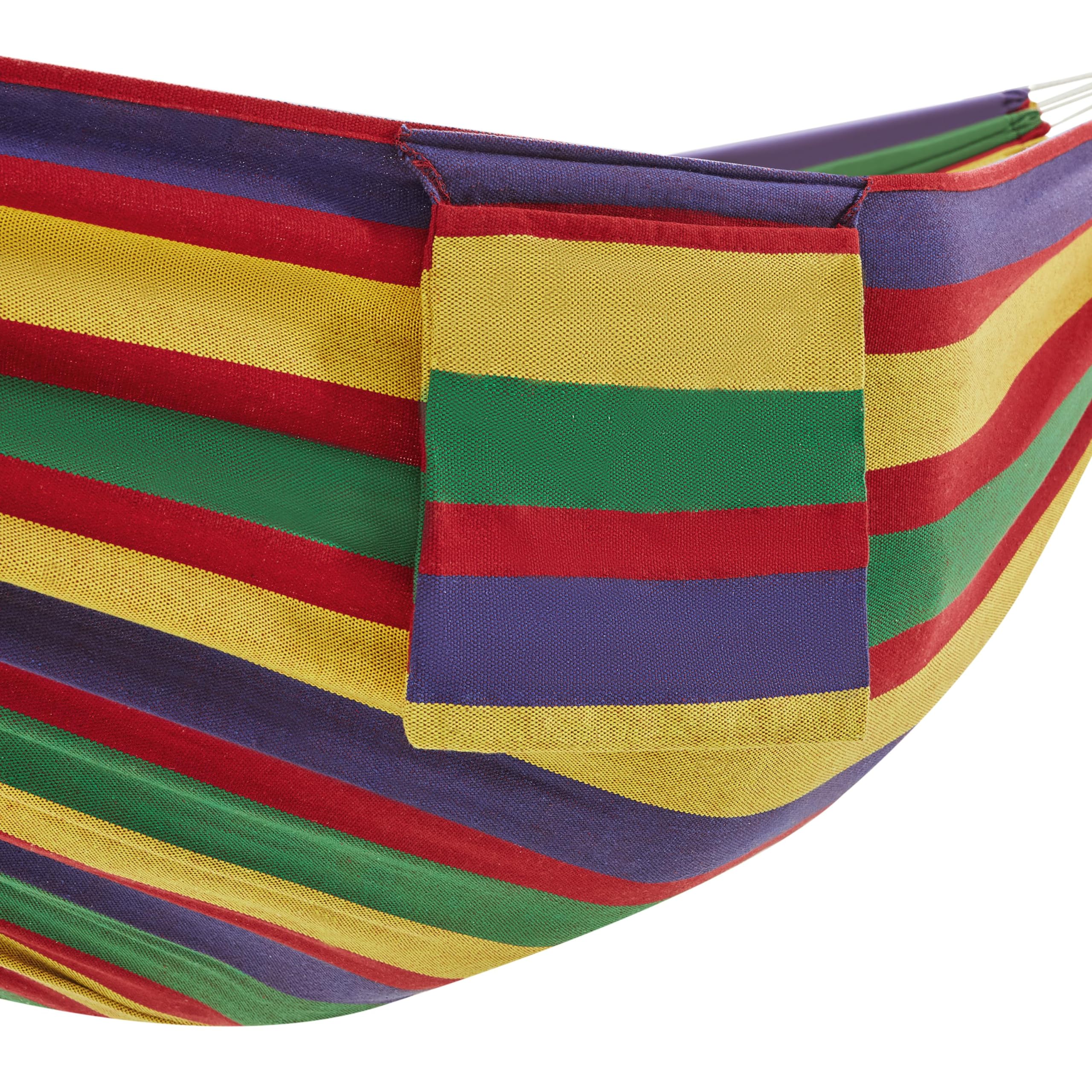 Abician Hamac Double avec Support Hamac sur Pied Longueur Réglable avec Sac de Transport Charge Max. 205 kg pour Jardin Terrasse Plage Salon Rayures Bleu-Vert