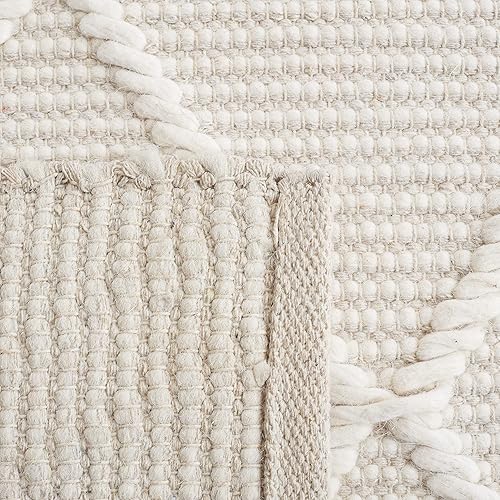 Miniatura 8 de SAFAVIEH Alfombra de área de 8 x 10 pies - Colección Natura - Grande - Marfil, lana hecha a mano, diseño rústico marroquí bohemio, ideal para sala