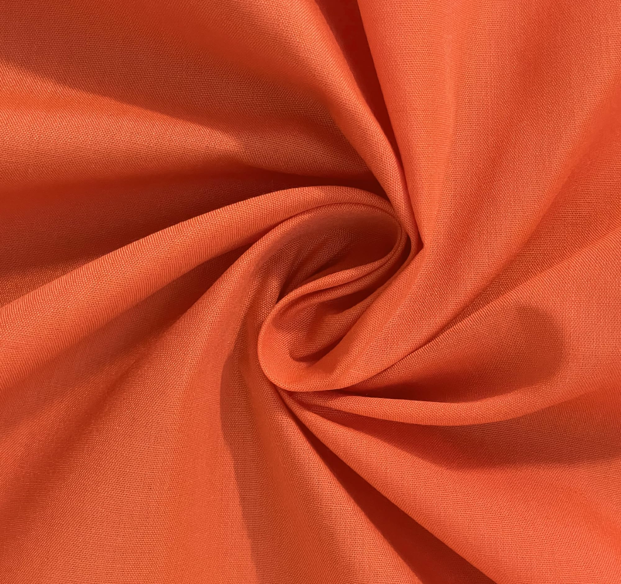 Orange Plain Polycotton Fabric Material Poly Cotton Dress Craft Material 45" Wide - Pre Cut Sizes 100cm x 114cm (39" x 45")