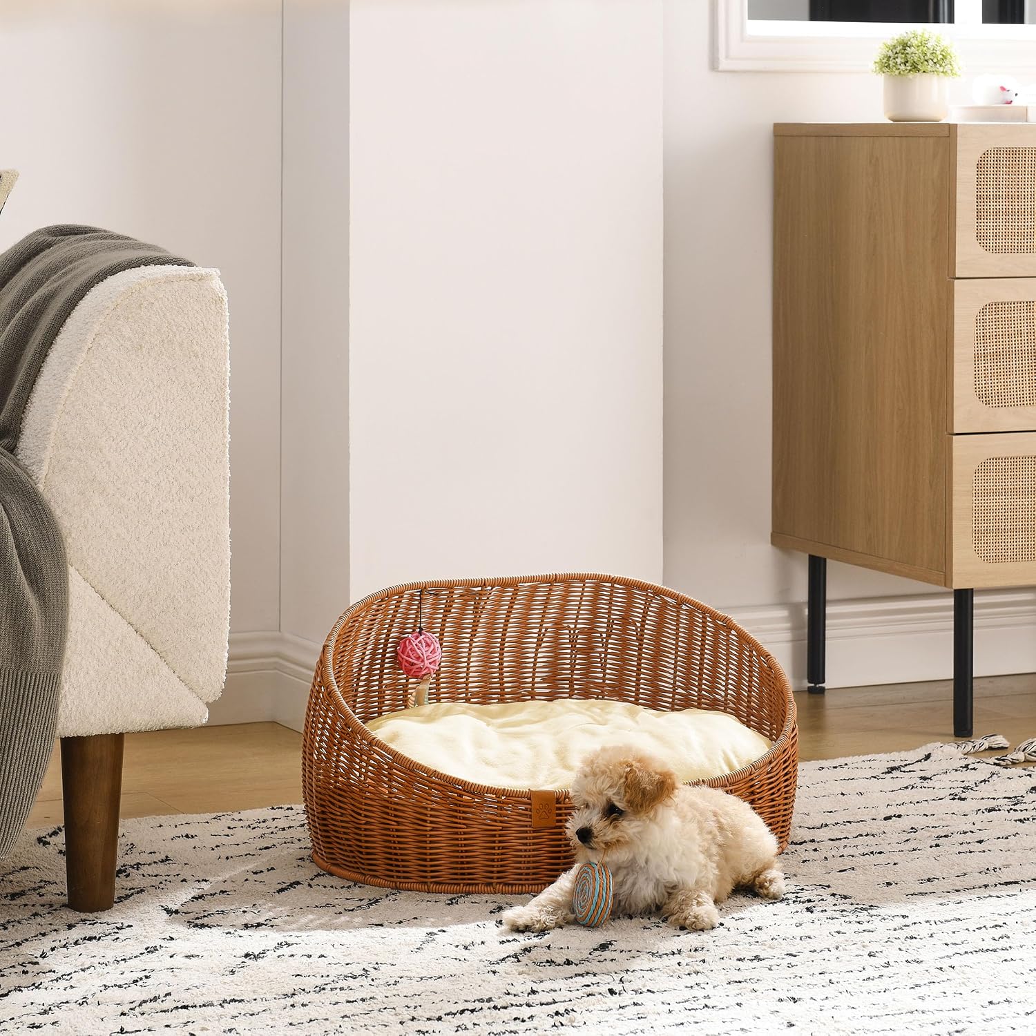 Sam's Pets Luna 23'' Dog/Cat Bed in Natural Oak