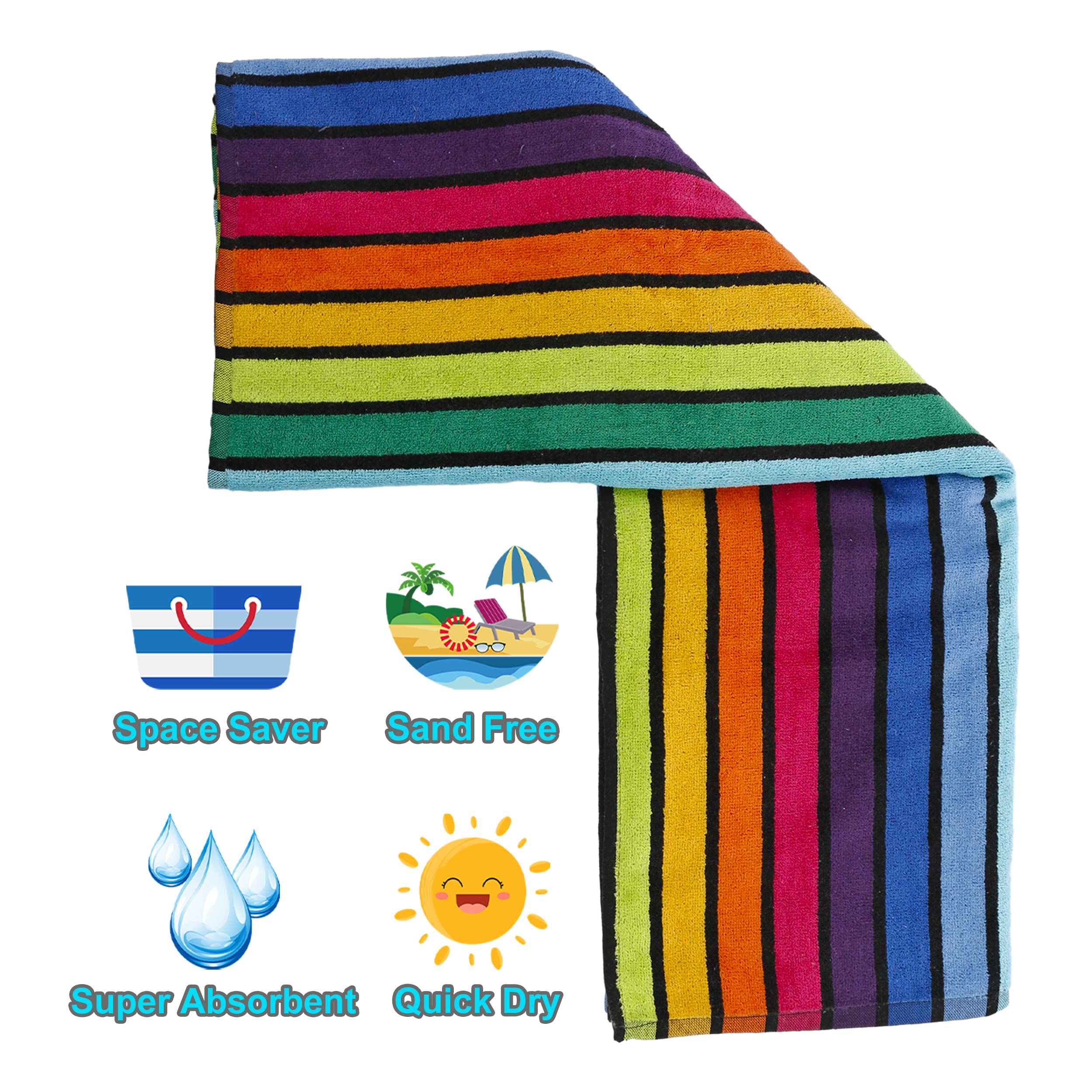 Serviette De Plage Microfibre 90x170 Cm – Anti-sable, Séchage Rapide, Légère (crâne Rose) - 5