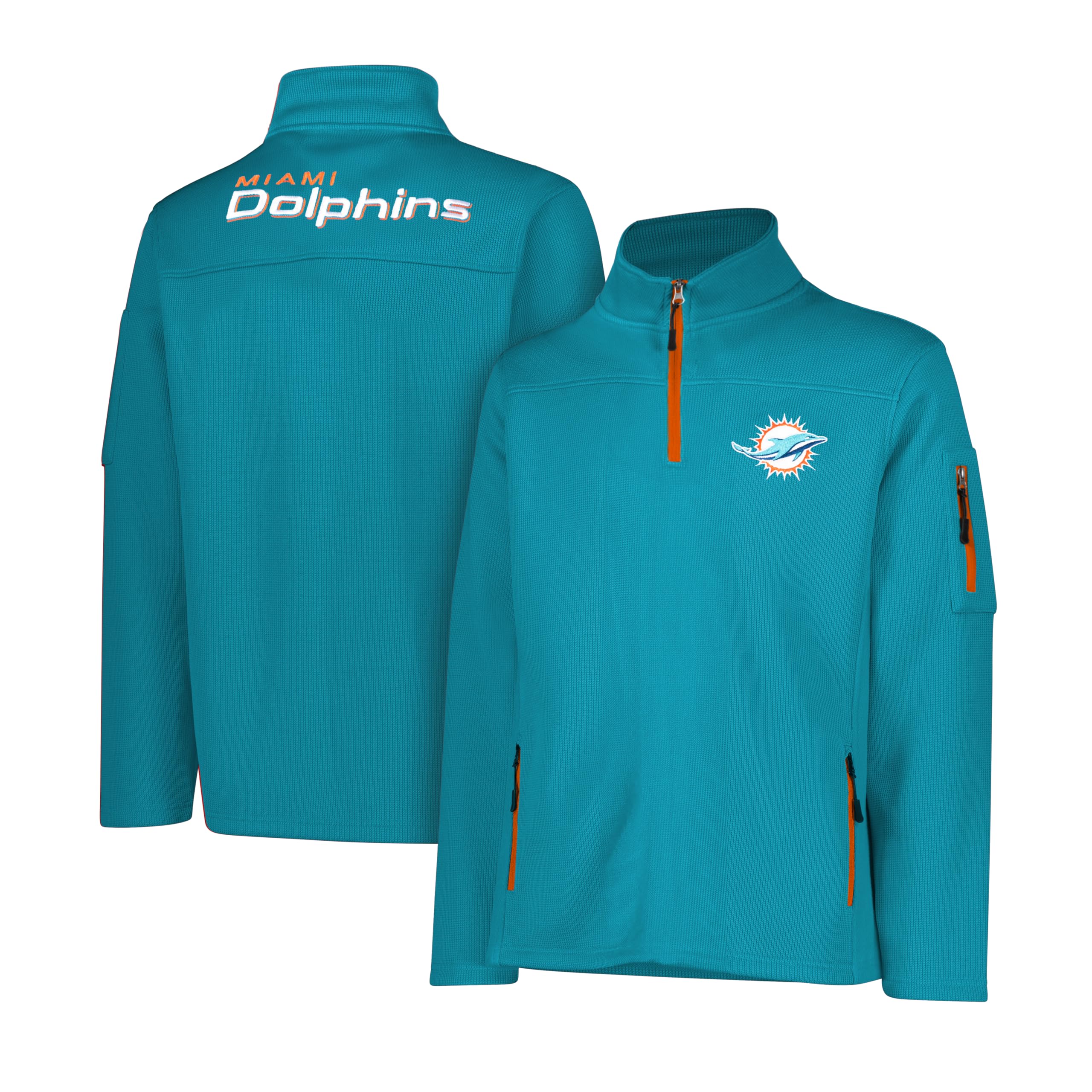 Ultra Game Men's NFL Official Super Soft Quarter-Zip Sweatshirt with Zipper Pockets