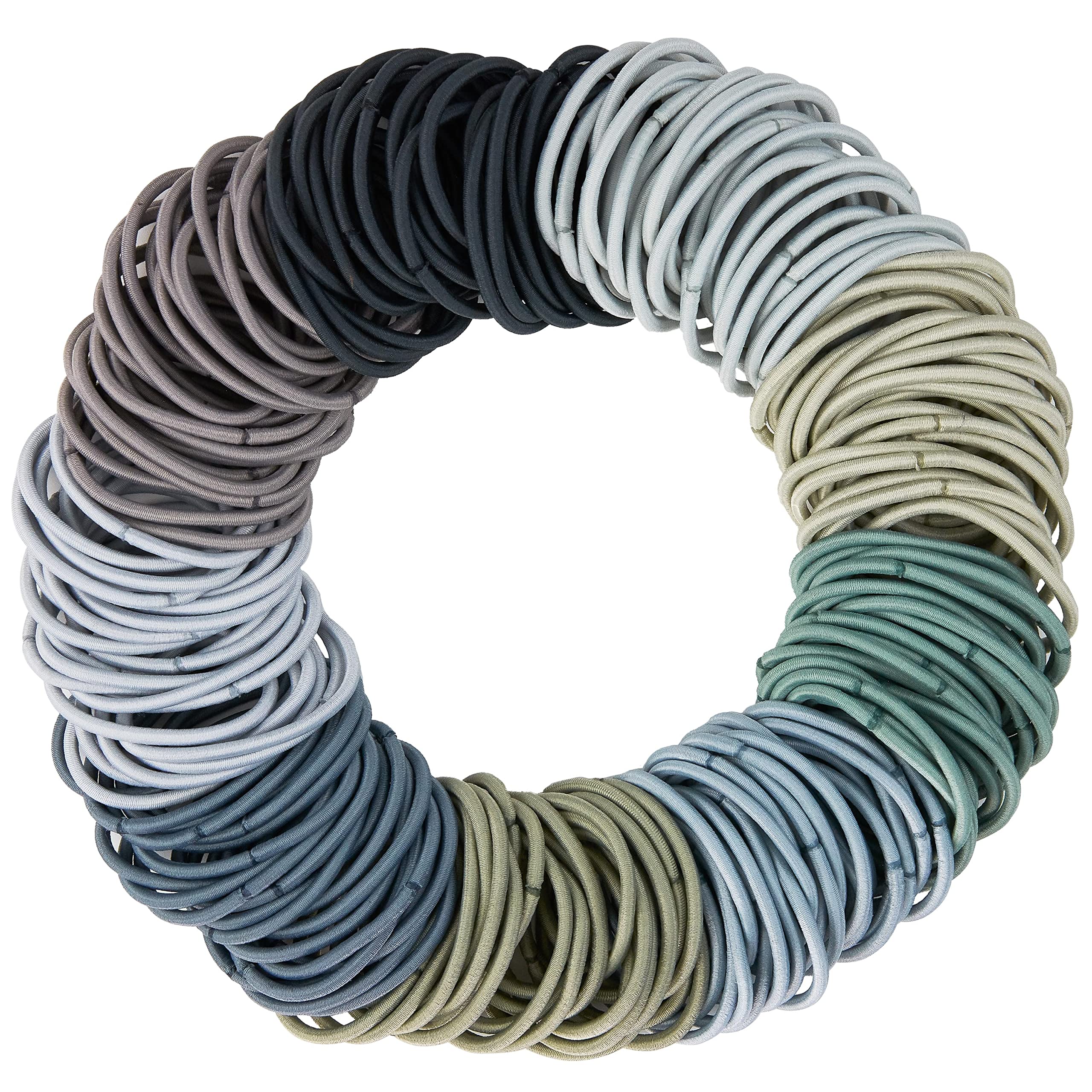 Expressions 216-Piece Hair Ties, 4mm Gray Shades Elastic Bands, Durable, Clasp-Free, Comfort-Fit for All Hair Types, Women and Men