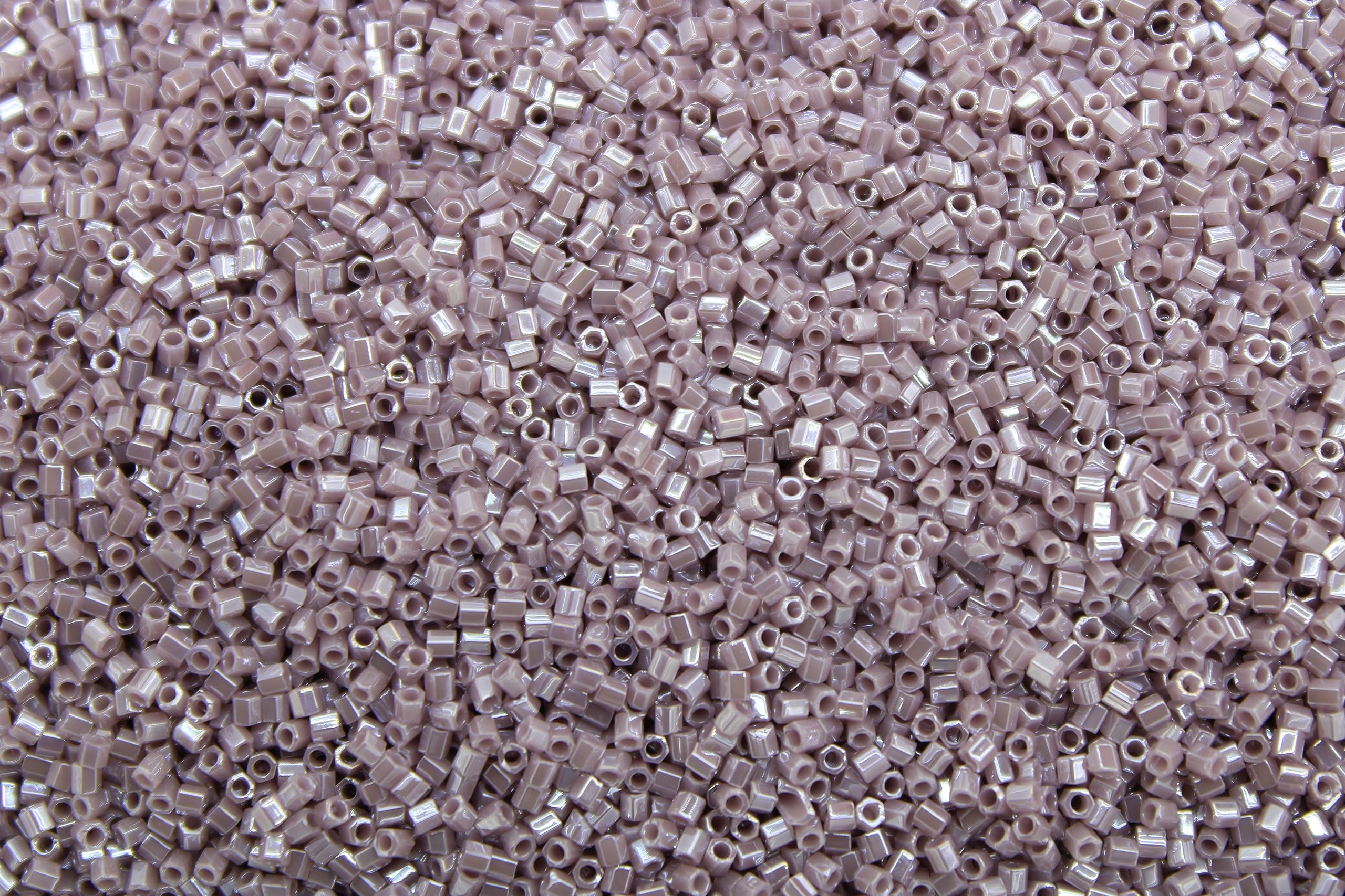 Miyuki Hexagon Cut, 15/0, Mauve Opaque Luster, Japanese Seed Beads