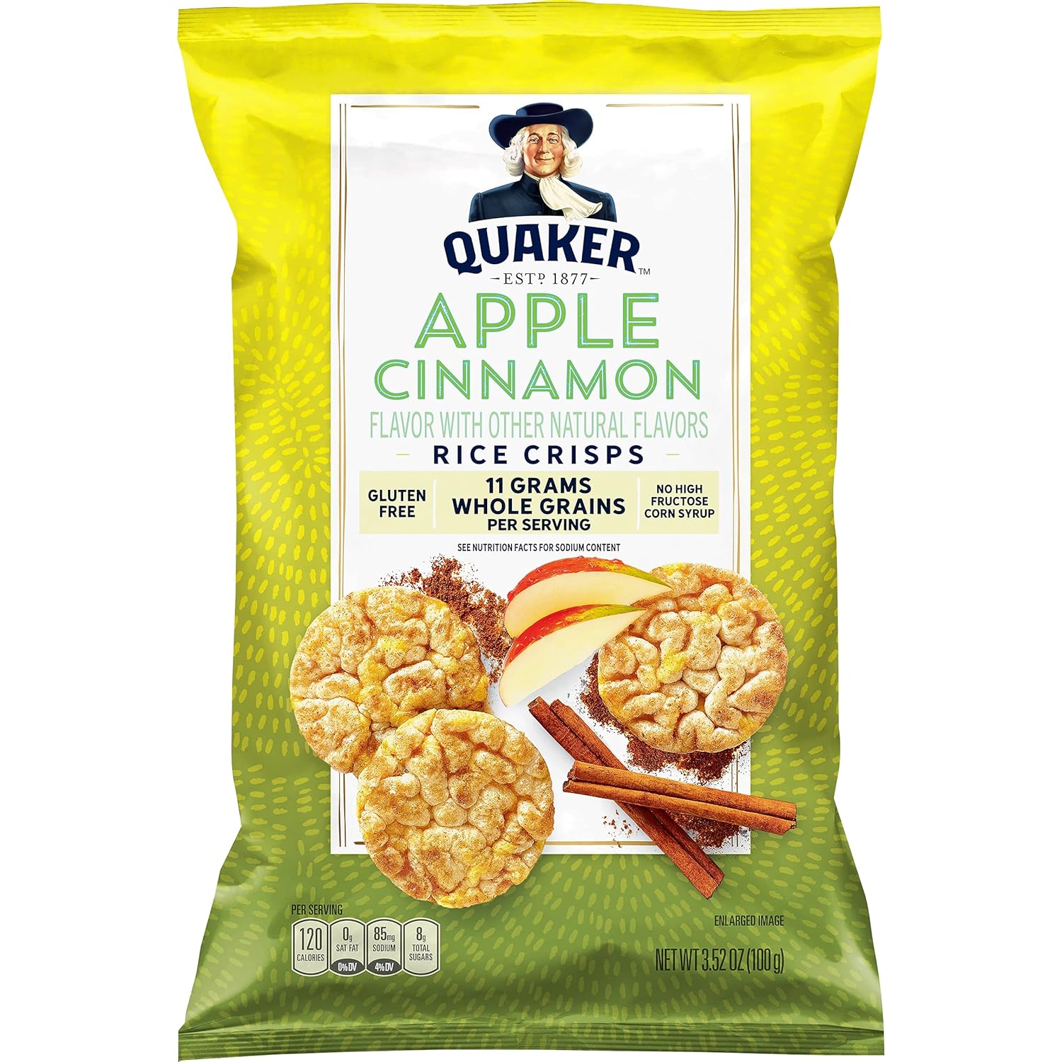 Quaker Rice Cake Apple Canela, bolsa de 3.52 onzas Comida