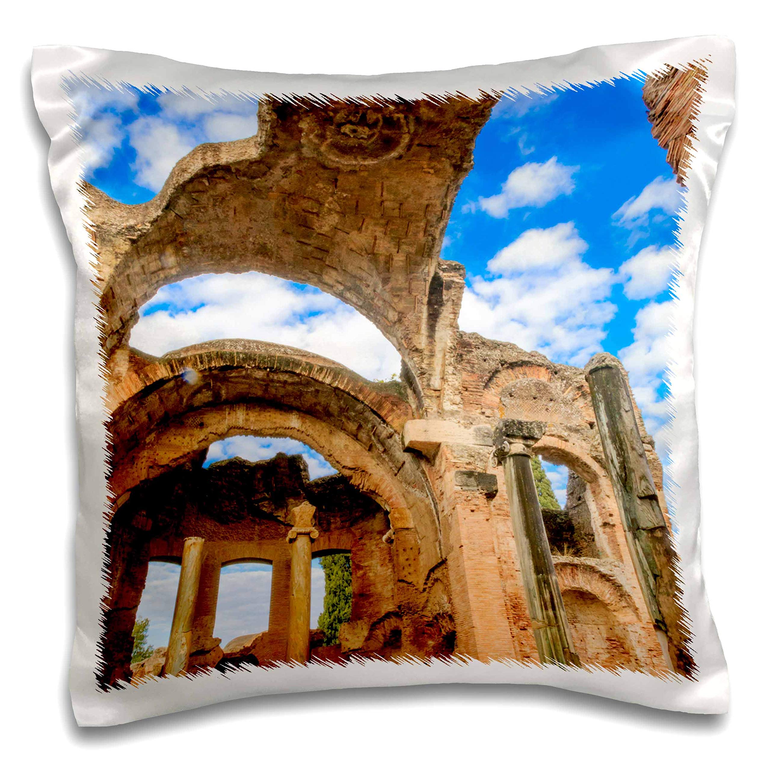 3dRose Danita Delimont-Places-Italy, Lazio, Tivoli. Hadrians Villa. The Grand Thermae Ruins (pc-330293-1) Pillow Case, White