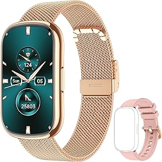 KALINCO Slim Fitness Tracker, Smart Watch with Heart Rate, Blood Oxygen, Blood Pressure and Sleep Monitor, Activity Tracker & Pedometer, Calories Step Counter for Women Men, 2 Bands Included