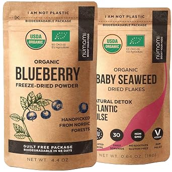Atlantic Dulse and Wild Blueberry Powder for Your Perfect Detox Smoothie, Premium Quality and Organic Certified