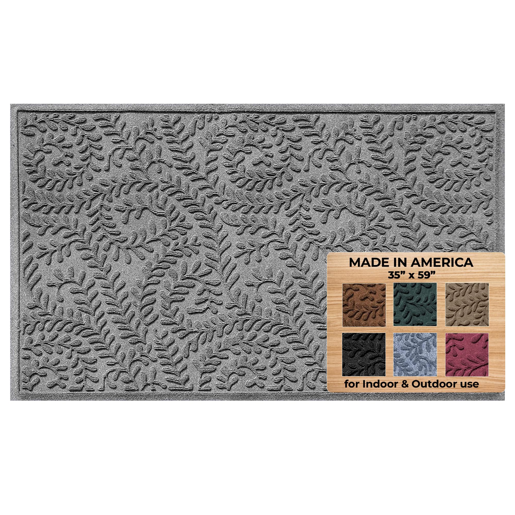 Bungalow Flooring WaterHog Door Mat - 4' X 6' Medium Grey, Skid Resistant, Indoor/Outdoor, Made In USA - View #4