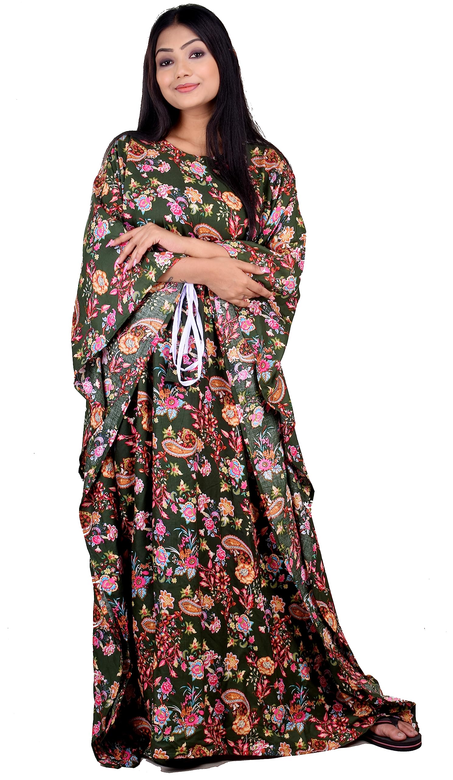 CLYMAAWomen's Rayon Plus Size (3XL - 8XL) Kaftan/Kaftan Kurti/Beach Kaftan