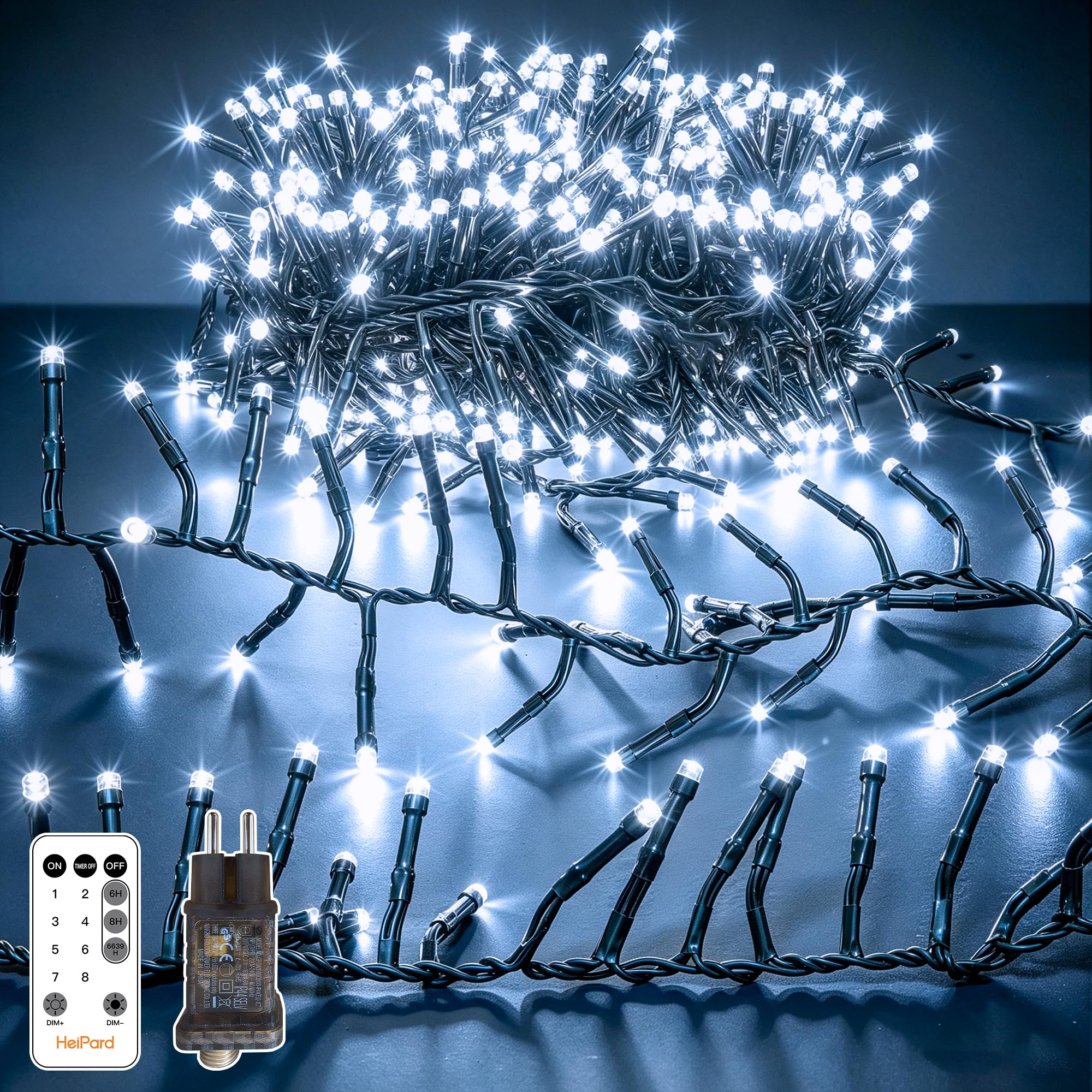 Cluster Guirlande lumineuse d'extérieur 1000 LED 15 m Blanc froid