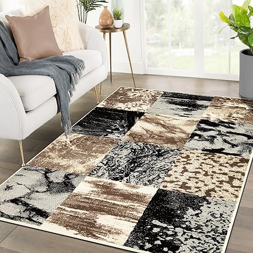 Miniatura 1 de SUPERIOR Brentwood Collection - Alfombra grande para interiores, estilo abstracto moderno con respaldo de yute, decoración de suelo para oficina,