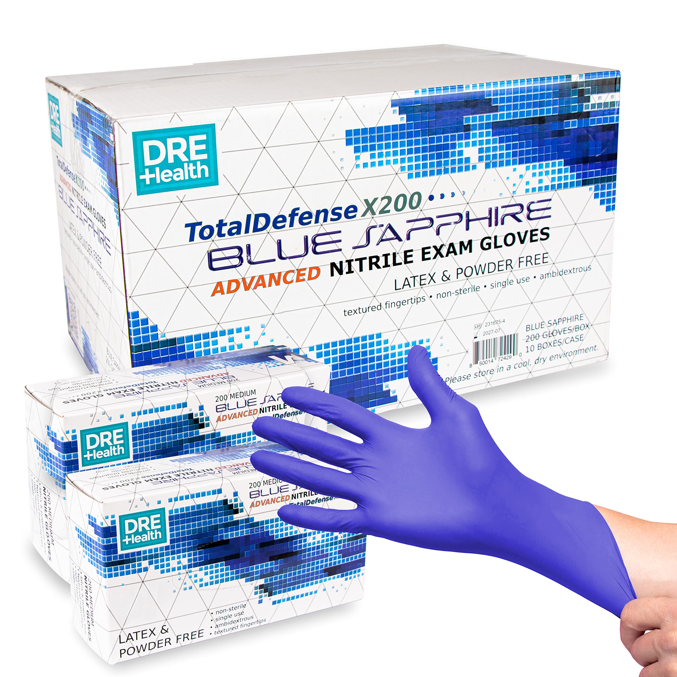 VEEBOOST Nitrile Gloves, Disposable Gloves, Latex Free, Powder Free, Non Sterile, Bulk (2000 Gloves 10 boxes Of 200) (XL)