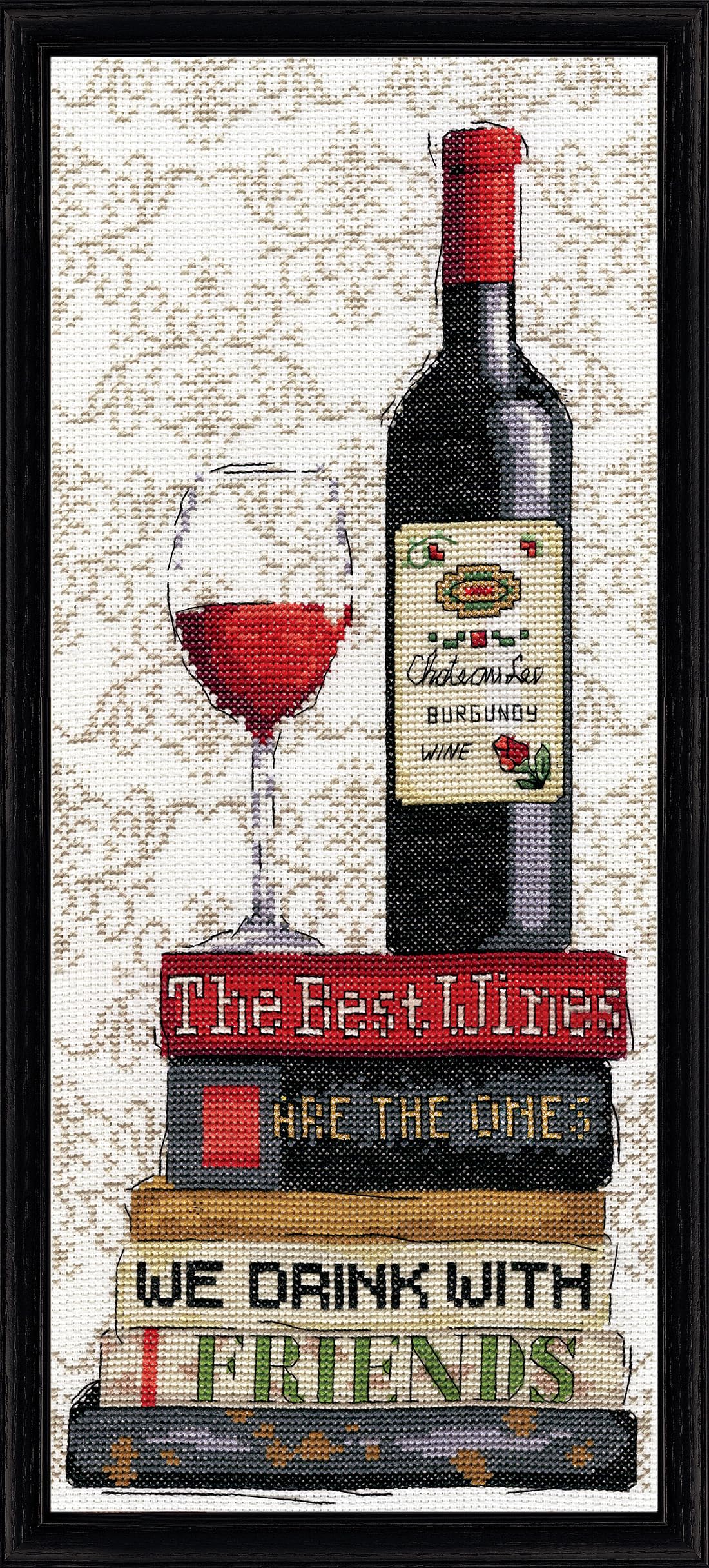 Design Works Counted Cross Stitch Kit 6" x 14" ~ RED WINE #2982