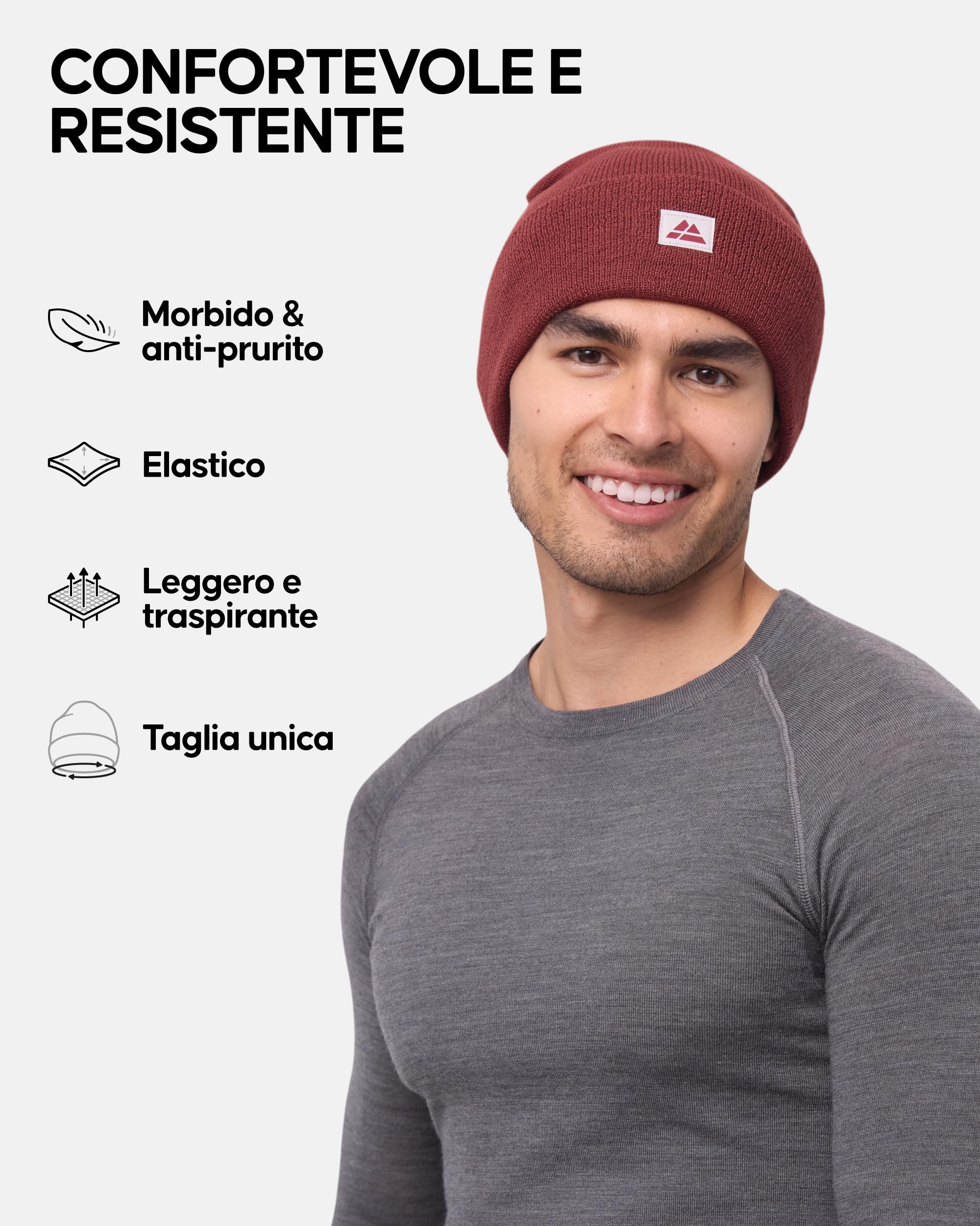 DANISH ENDURANCE Cappello Beanie Uomo e Donna, Berretto 100% Riciclato, Leggero e Traspirante