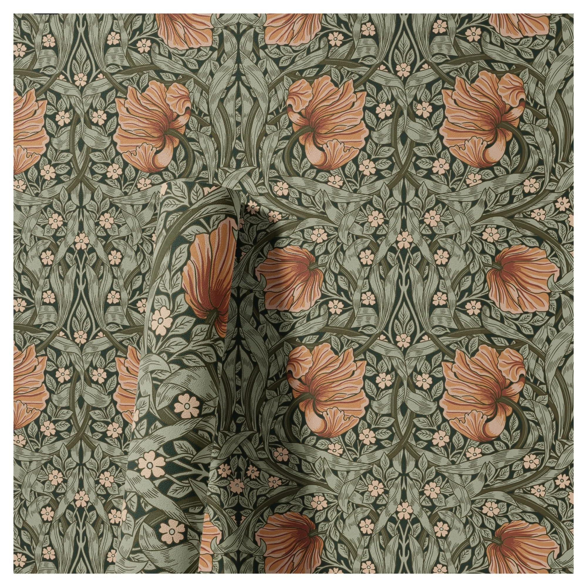 RYQZHHY Floral Peel Stick Wallpaper Vintage Botanical Peel and Stick Dual Tone Wall Mural Cooking Space Rest Arrangement(A,2mx45cm(78.7x17.7in))
