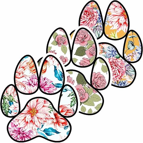 AK Most Beautiful (Pack of 3) Light Floral Paw Print Trio Stickers Vinyl Decal car | Van | Trucks | Motorcycle | Bumper | Window Any Smooth Surface Size: 3