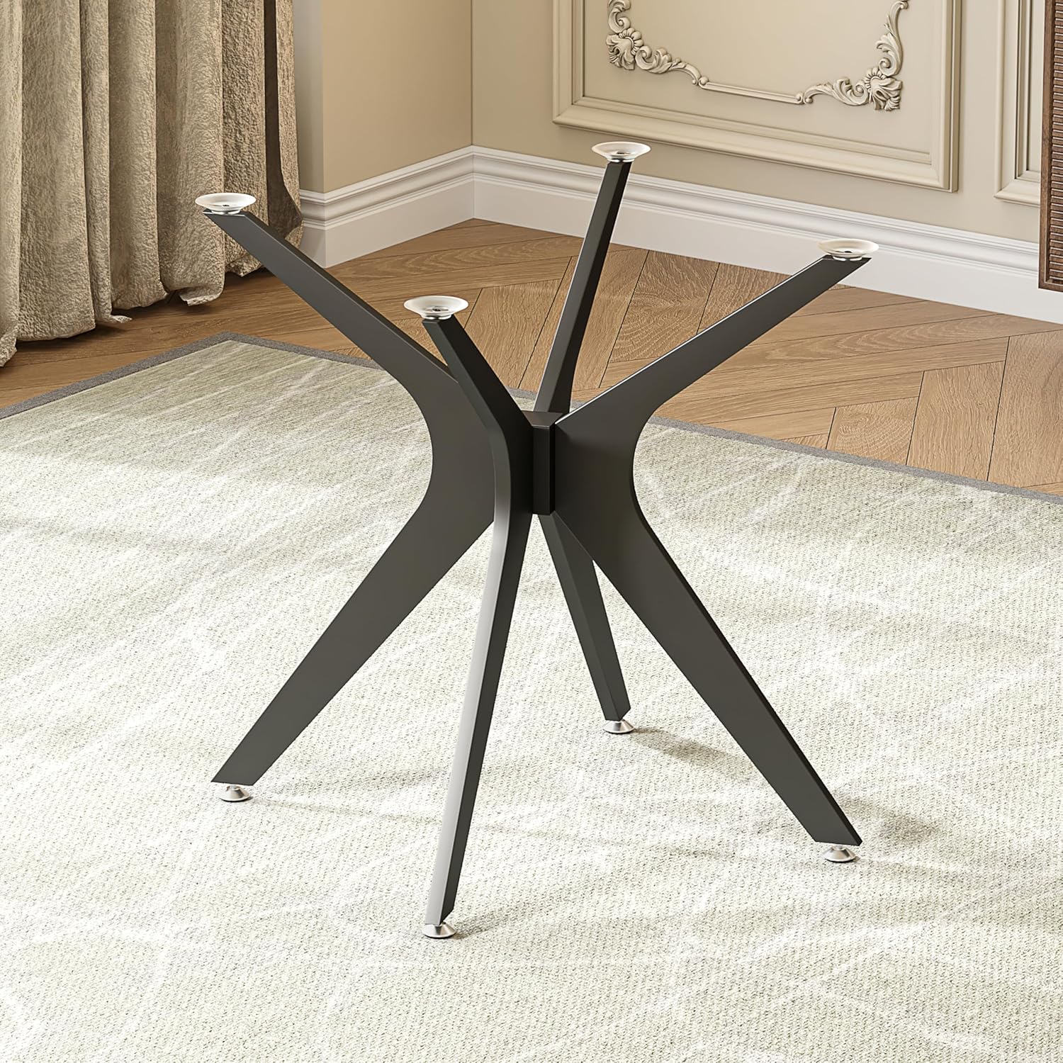 28 Inch Metal Table Legs for Wood/Glass/Marble Heavy Duty Load-Bearing 1000LB Table Base with Suction Cups & Pre-drilled Holes