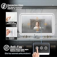 Vista 11 de 88x38 Large Light Bathroom Mirror - Backlit and Front Lighted LED Wall-Mounted Vanity Mirror Modern Rectangle Black Mirror, Dimmable, Anti-Fog