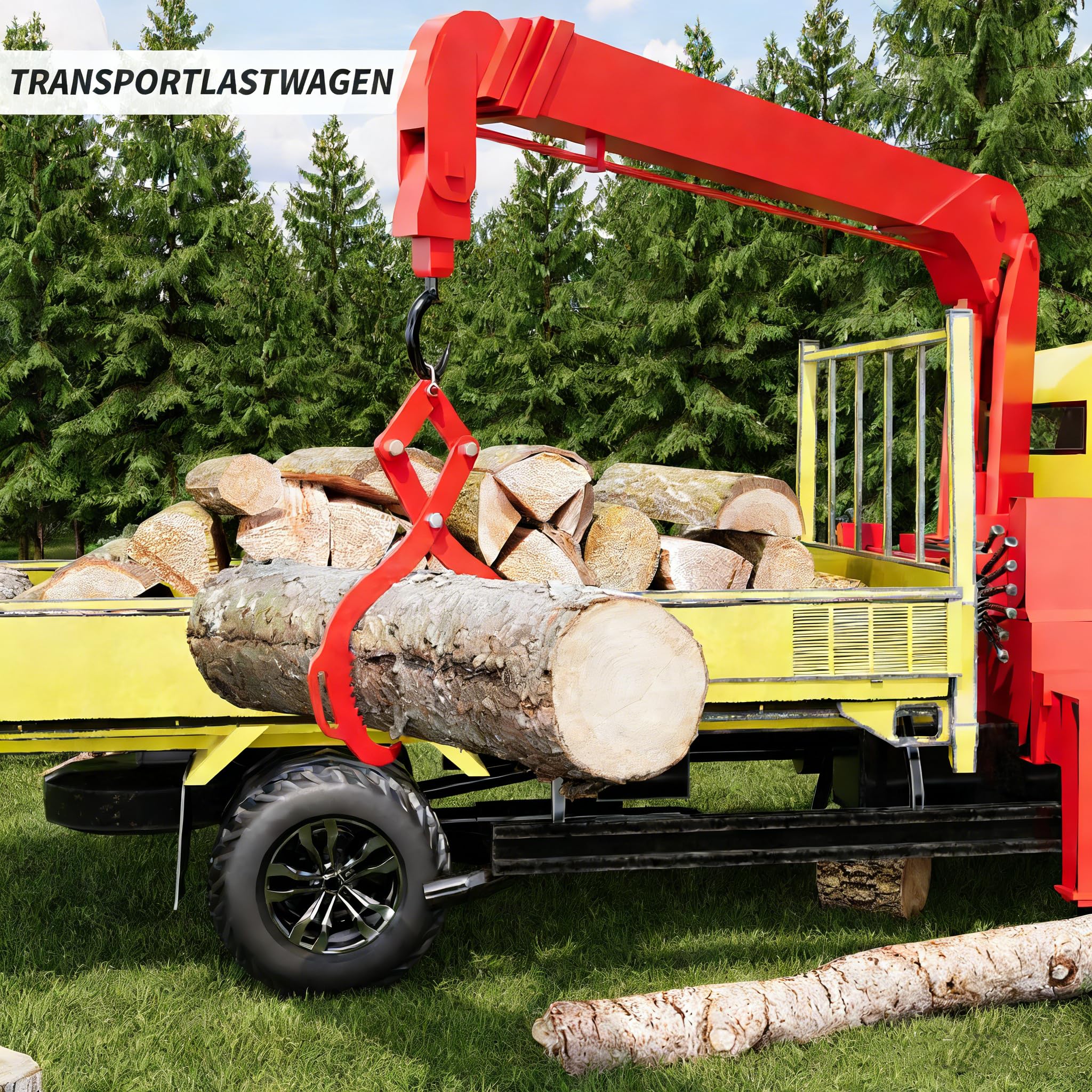 Forstzange Für Baumstämme Bis 712 mm, Mit 600Kg Zugkraft, Holzzange Hebezange Packzange Mit 2 Klemmdornen
