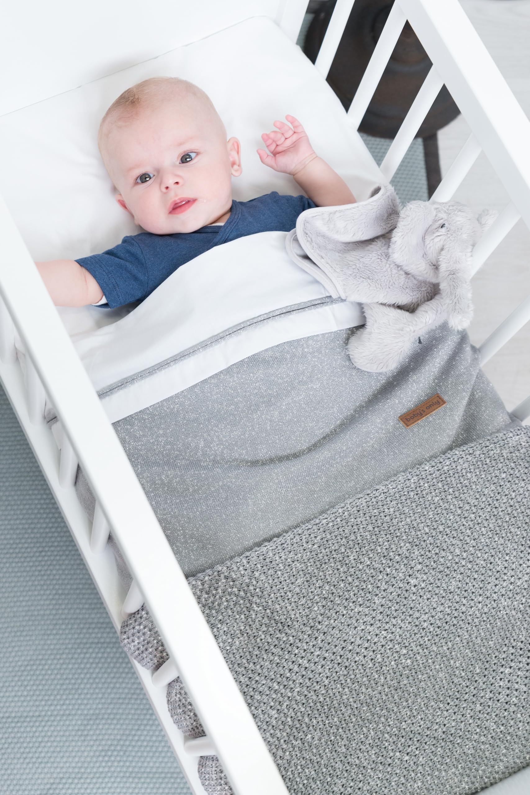 Baby's Only - Coperta per culla soft Sparkle-Flavor - Silver-Pink Melee - 70x95 cm