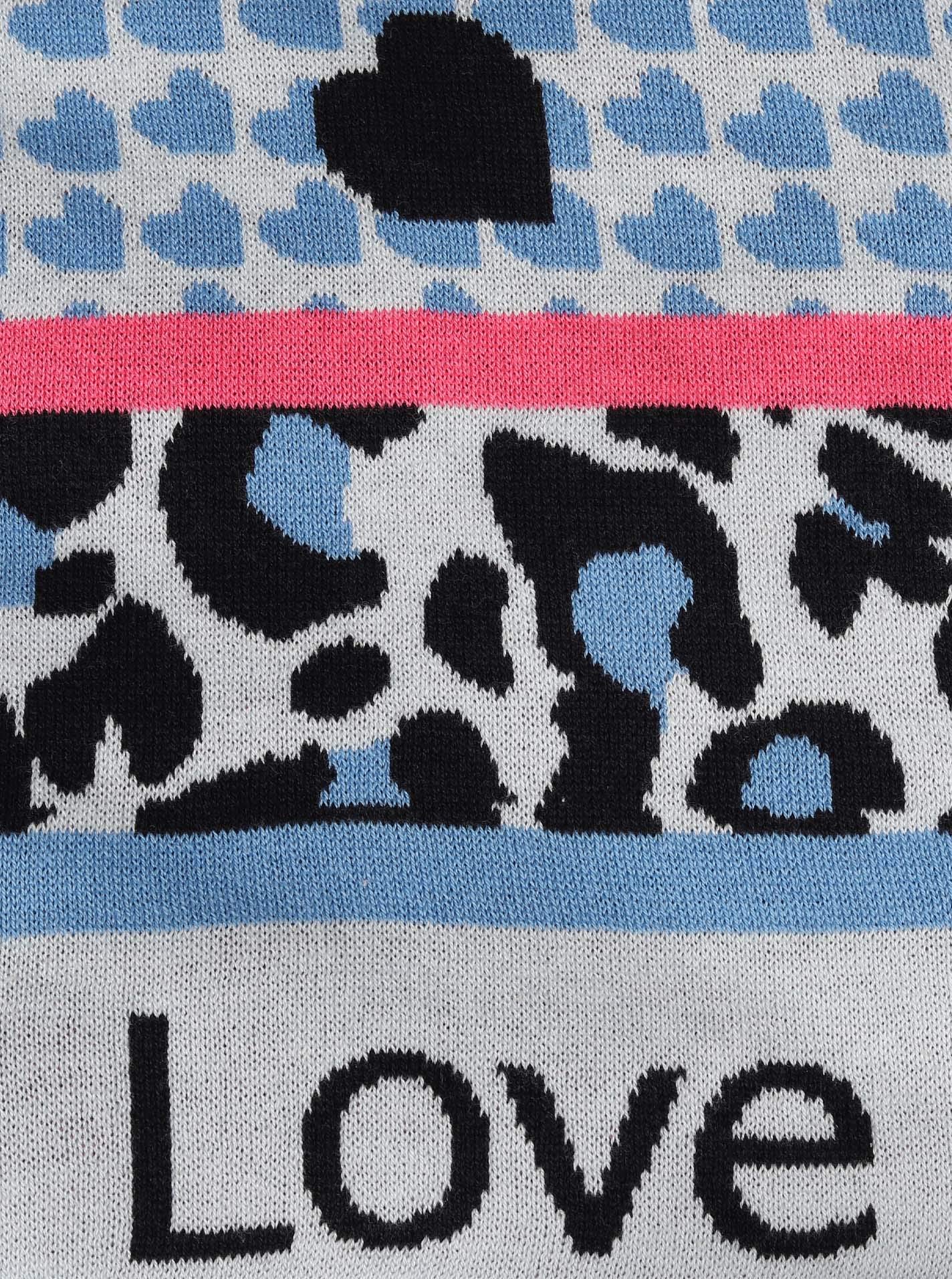 Zwillingsherz Dreieckstuch Love is Love Stola Schal aus Wolle für Damen Mädchen Jungen Kinder - Hochwertiges Baumwoll- Halstuch mit Leo und Herz Muster - Damenschal für Sommer Herbst Winter