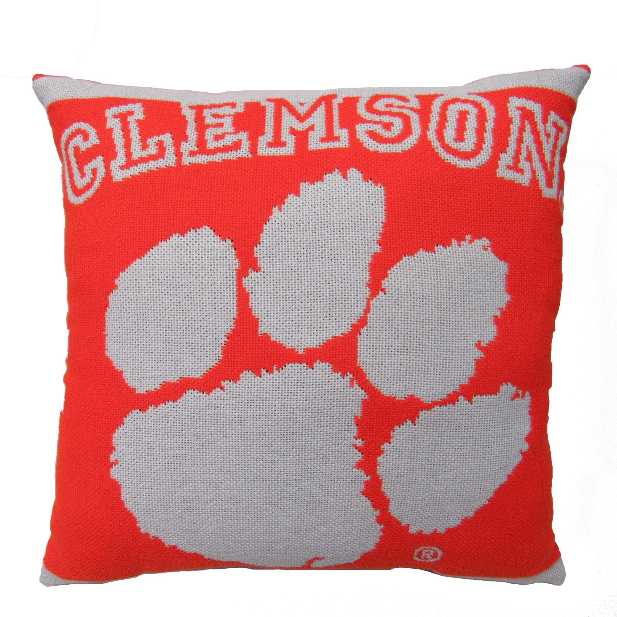 clemson embroidered pillow