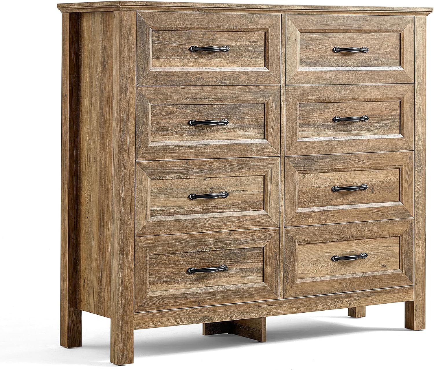 LINSY HOME Updated Dresser for Bedroom with 8 Drawers, Wide Chest of Drawers, Wooden Bedroom Dresser with 1 pcs Fabric Divider Organizer, Storage Organizer for Closet, Living Room, Rustic Oak Rustic Oak 15.7"D x 47.3"W x 42.2"H (8 Drawers) image 8 of 8 B0F3VZZ313
