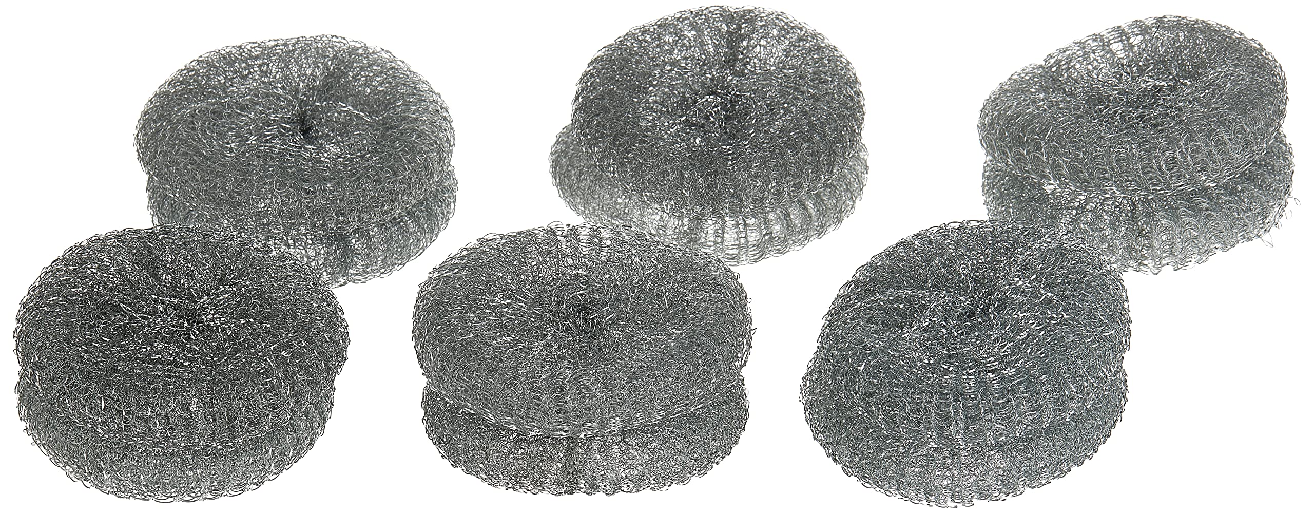 Saqoclean Stainless Steel Wool Pad, Silver, 12 pieces
