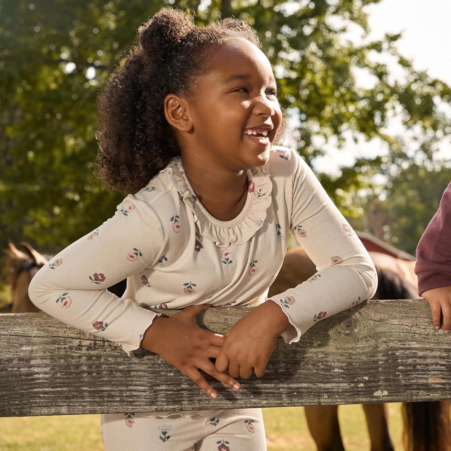 Modern Moments by Gerber baby-girls Ruffle Collar Top and Flare Pant Set - Image 2